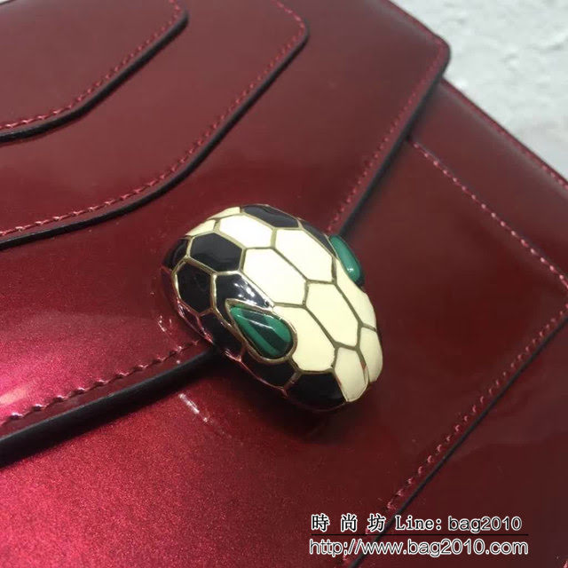 BVLGARI寶格麗 專櫃新款 蛇頭扣環 漆皮手提肩背斜挎包 可拆卸肩帶 38329 FYD1394